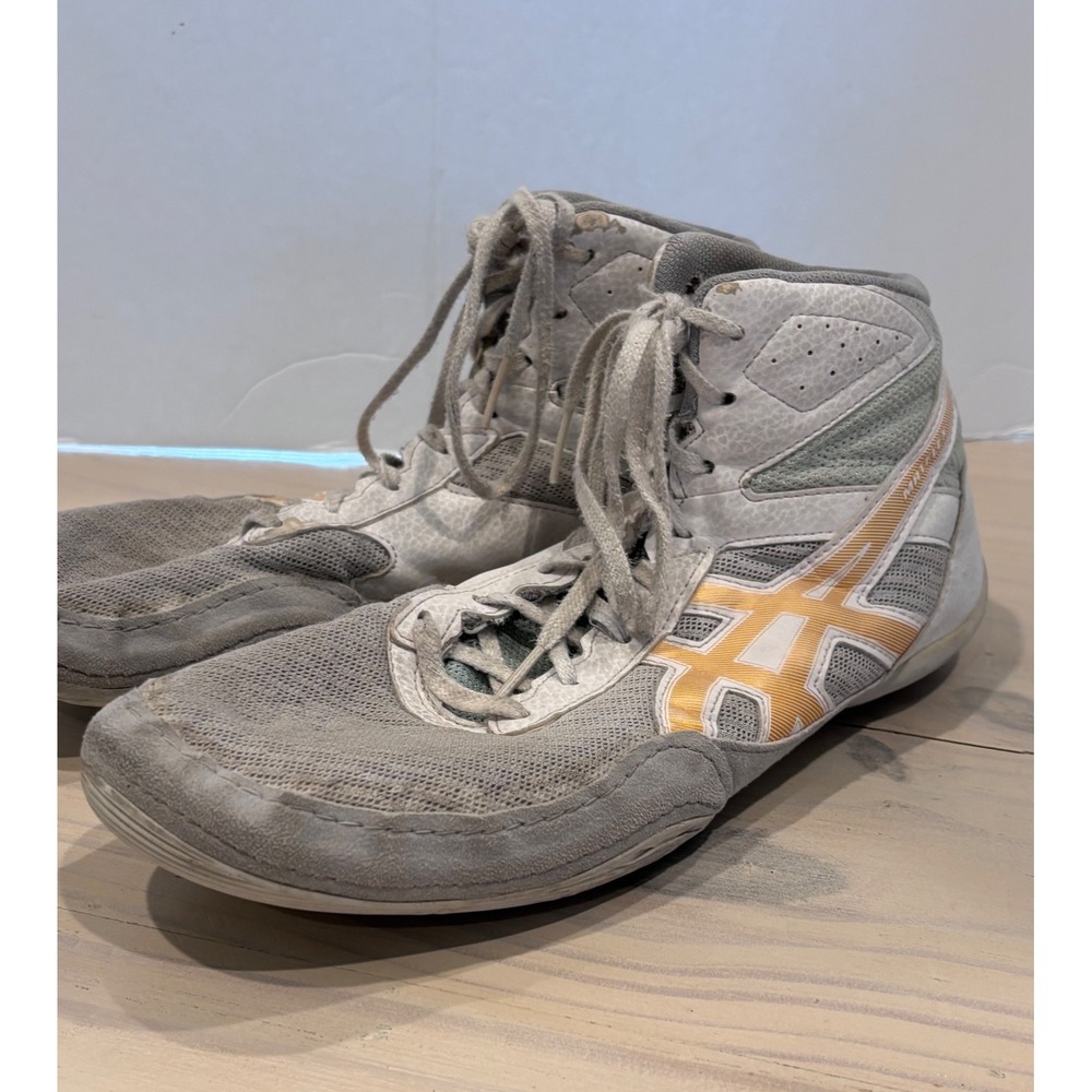 ASICS Matflex 6 Wrestling Shoes Mens 10 Grey Gold 1081A021 Boxing Training